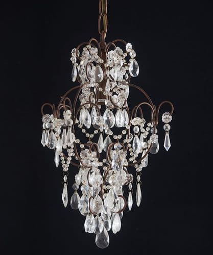 French crystal beaded chandelier - SOLD