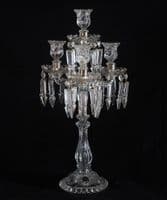 French Crystal Glass Candelabra