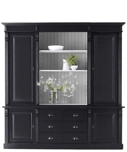 French Empire display dresser with drawers - wood or glazed doors