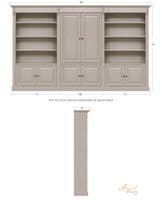 Custom French Empire Hidden TV media Wall | Solid Wood