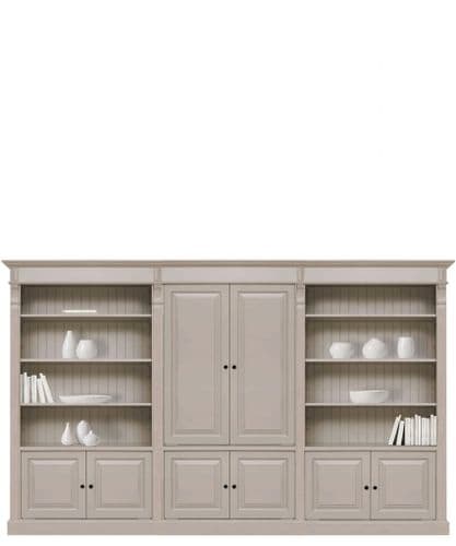 Custom French Empire Hidden TV media Wall | Solid Wood