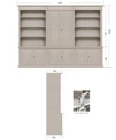 Custom French Empire Large Hidden TV media Wall | Solid Wood