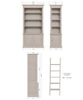 French Empire modular top & base bibliotheque library ladder bookcases