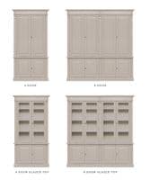 French Empire two-part dressers - wood or glazed doors