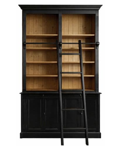 French Manoir library ladder bookcase