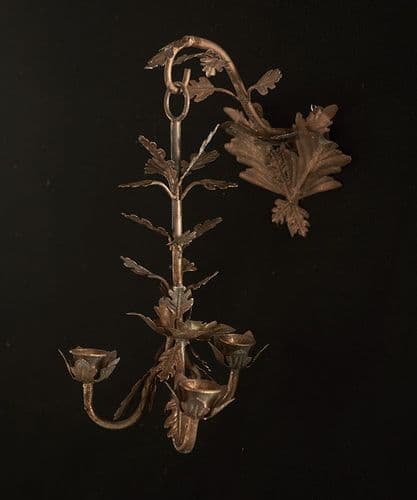 French tole gilded wall candle sconce - SOLD