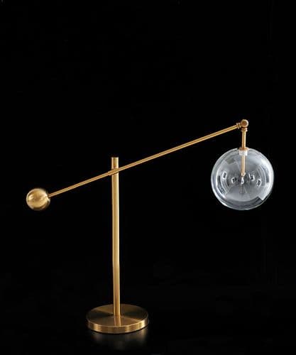 Gold adjustable ball table lamp
