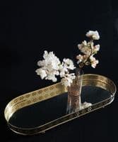 Gold oval mirror tray - SOLD