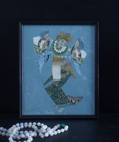 Indonesian dancer original framed illustration