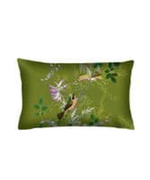Jardin des Oiseaux Chartreuse 50 x 50 velvet cushion