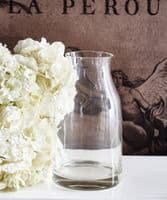 Large faux hydrangea bouquet in glass vase - SOLD