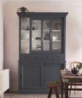 Large painted glazed display cabinet