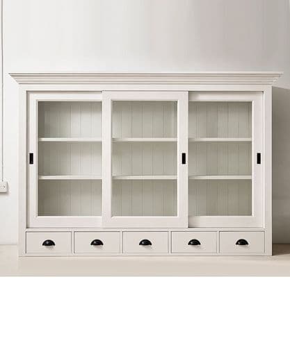 Large painted glazed display cabinet