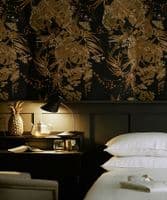 Leaferie/Gold on Black velvet by the metre