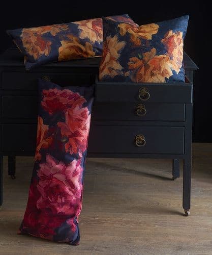 Les Artistes Roses XL reversible velvet cushions