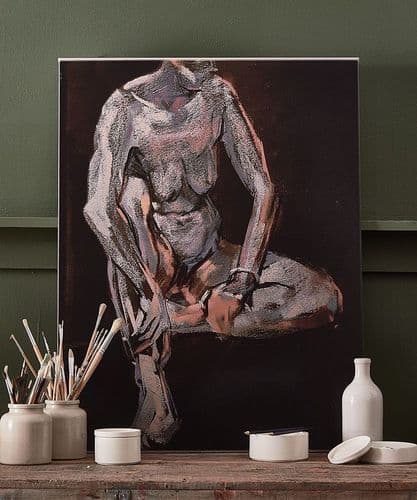 Life study in earthy tones - faux oil on canvas