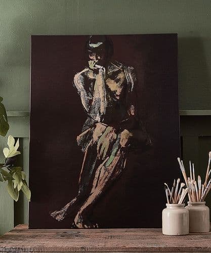 Life study in green - faux oil on canvas