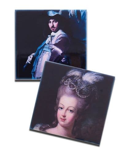 Marie Antionette & The Camp Cavalier ceramic coasters in 2 designs