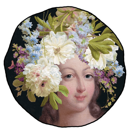 Marie Antoinette aux Fleurs velvet cushion