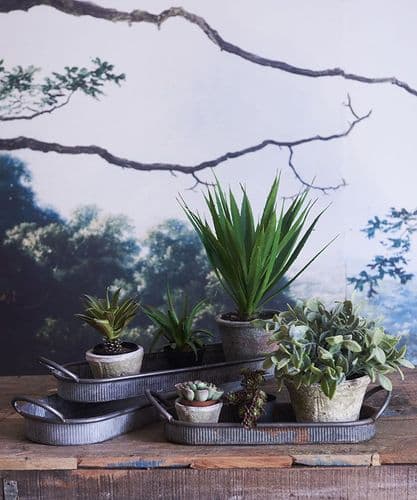 Metal windowsill plant trays
