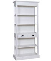 New Country custom-painted or wood finish open shelf dressers