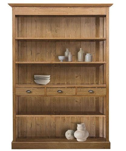 New Country custom-painted or wood finish open shelf dressers