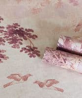 NEW Paradise Lost Verdure Birds -  Rosatre