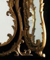 Ornate vintage gold triptych dressing table mirror - SOLD