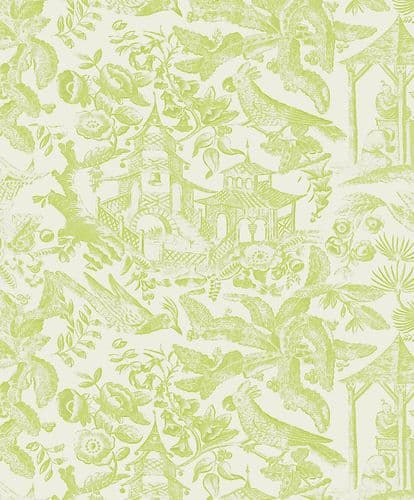 Pagodas/Chartreuse linen mix