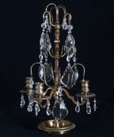 Pair of brass girandole candelabras - SOLD