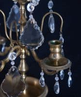 Pair of brass girandole candelabras - SOLD