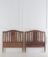 Pair of Edwardian mahogany bed ends