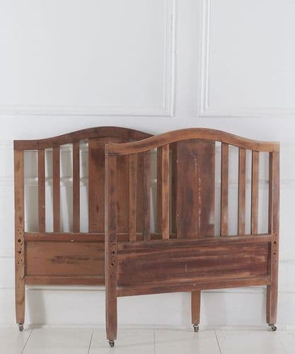 Pair of Edwardian mahogany bed ends