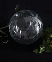 Pair of giant etched glass baubles - SOLD