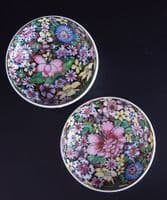 Pair of Millefleur trinket bowls
