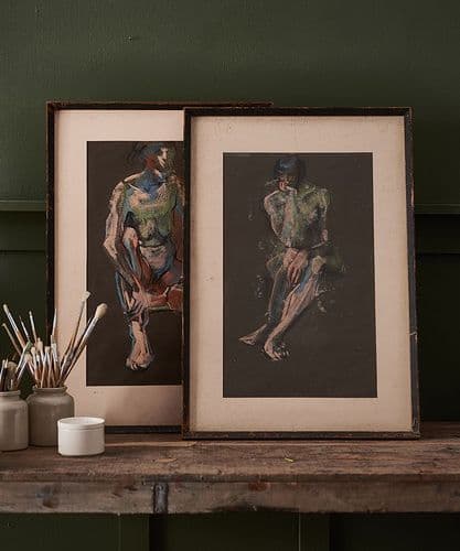Pair of original pastel life studies