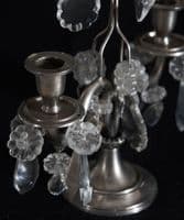 Pair of Swedish pewter girandole candelabras - SOLD