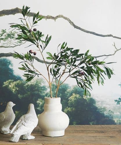 Pair of tall olive branches