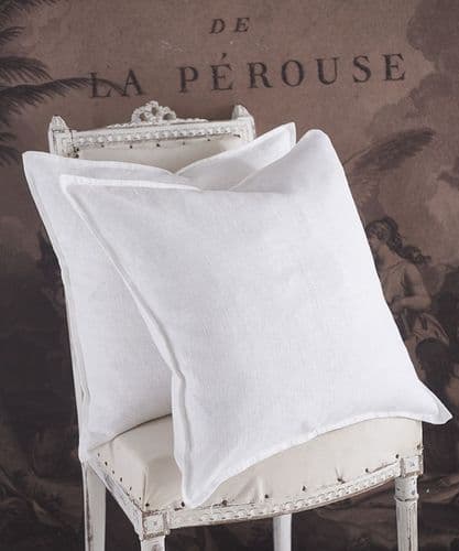 Pair of white washed linen cushions - SOLD