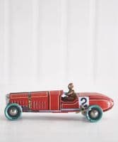 Pair of wind-up metal racing cars