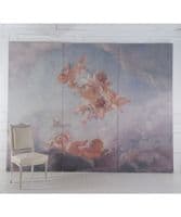 Pousssin cherubs backdrop - 3 panels