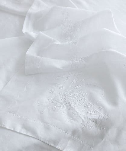 Pure linen embroidered sheets - SOLD
