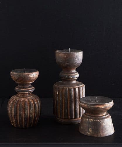 Set of 3 pillar candlestands - SOLD