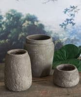 Set of three 'earth' pot vases- SOLD