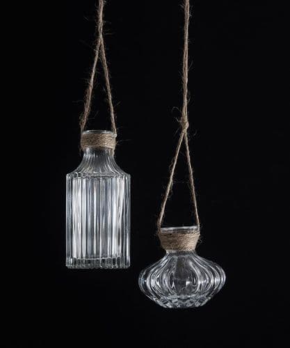 Set of two mini hanging vases