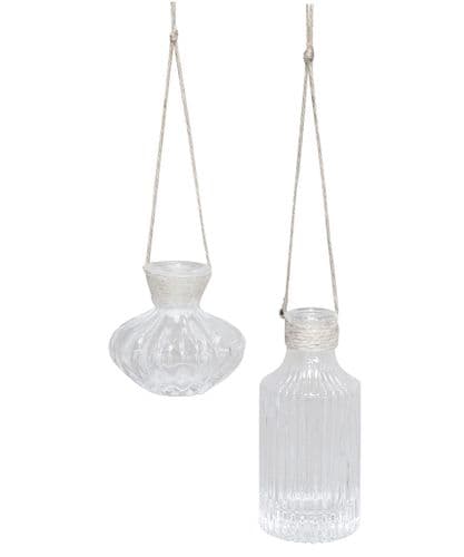 Set of two mini hanging vases