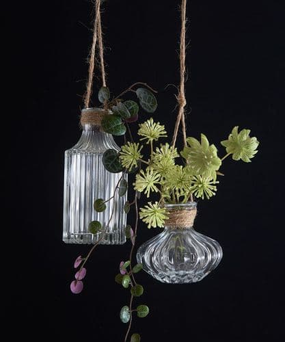 Set of two mini hanging vases