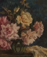 Still life with Roses - oil on board - SOLD