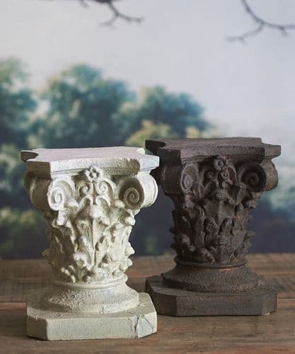 Stone effect Corinthian plinths/plant stands - SOLD