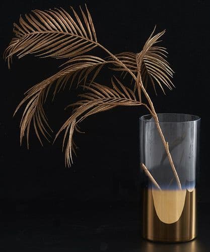 Tall gold base glass vase